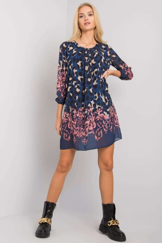 Love Lace Love Lace Women's Loose Fit Lined 3/4 Dress in Blue - 2