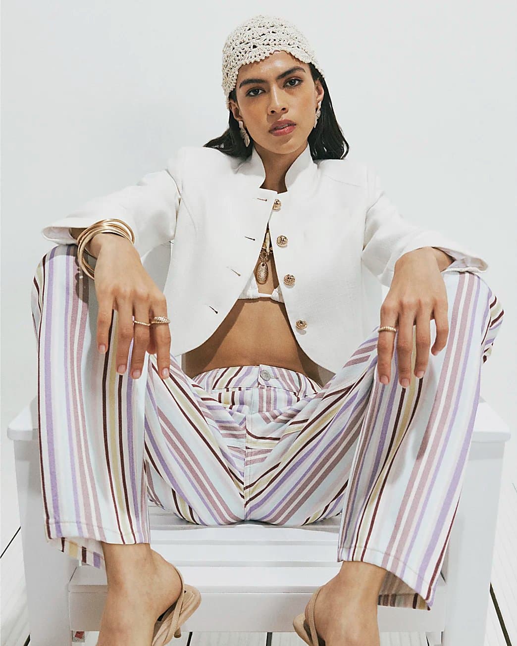 River Island River Island Womens White Military Jacket