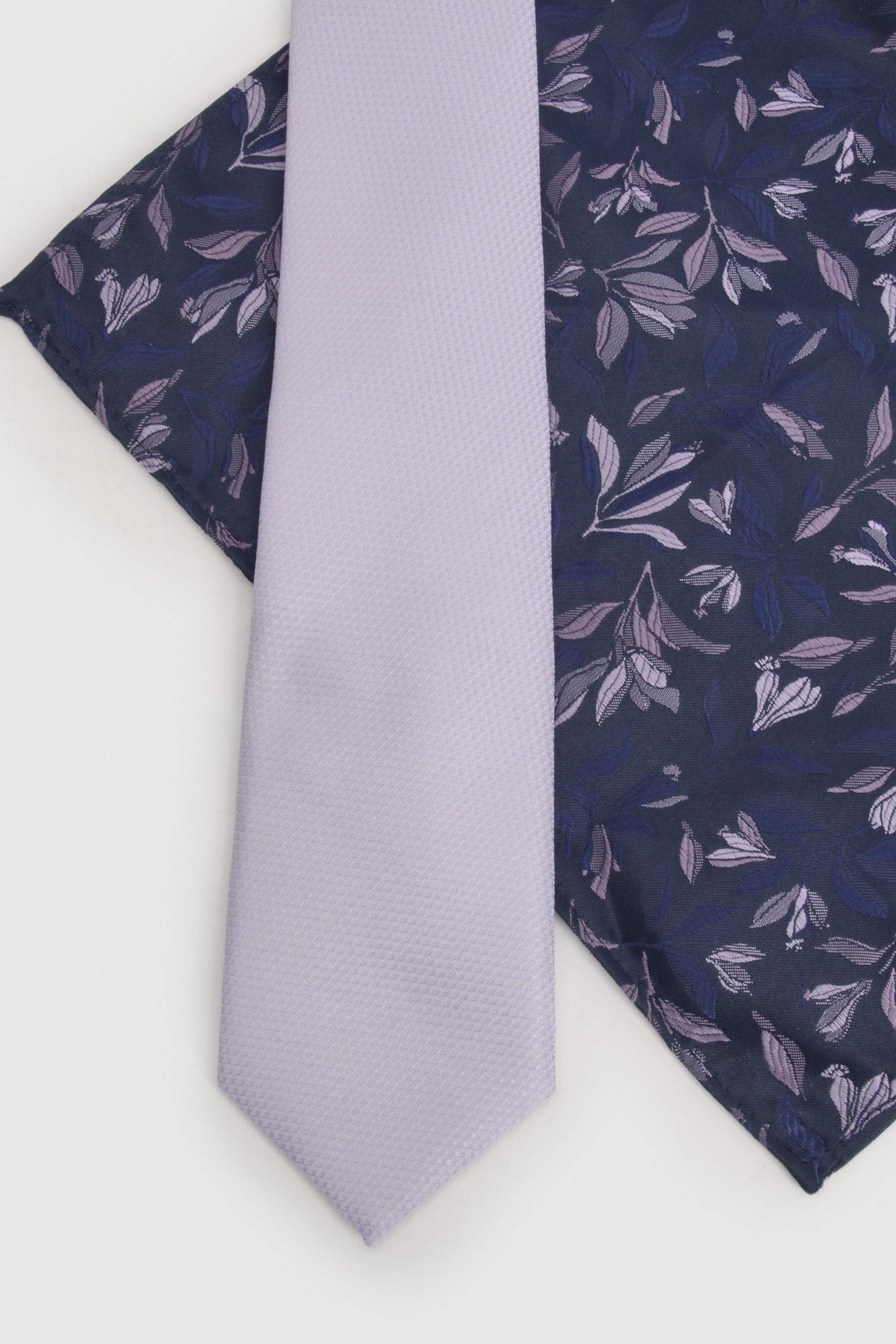 Burton Burton Men's Purple Tie & Floral Pocket Square - 3
