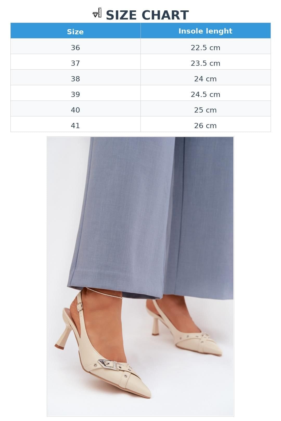 Love Lace Love Lace Women's Pointed Toe Stiletto Heel Sandals with Buckle Closure Adjustable in Beige - 4