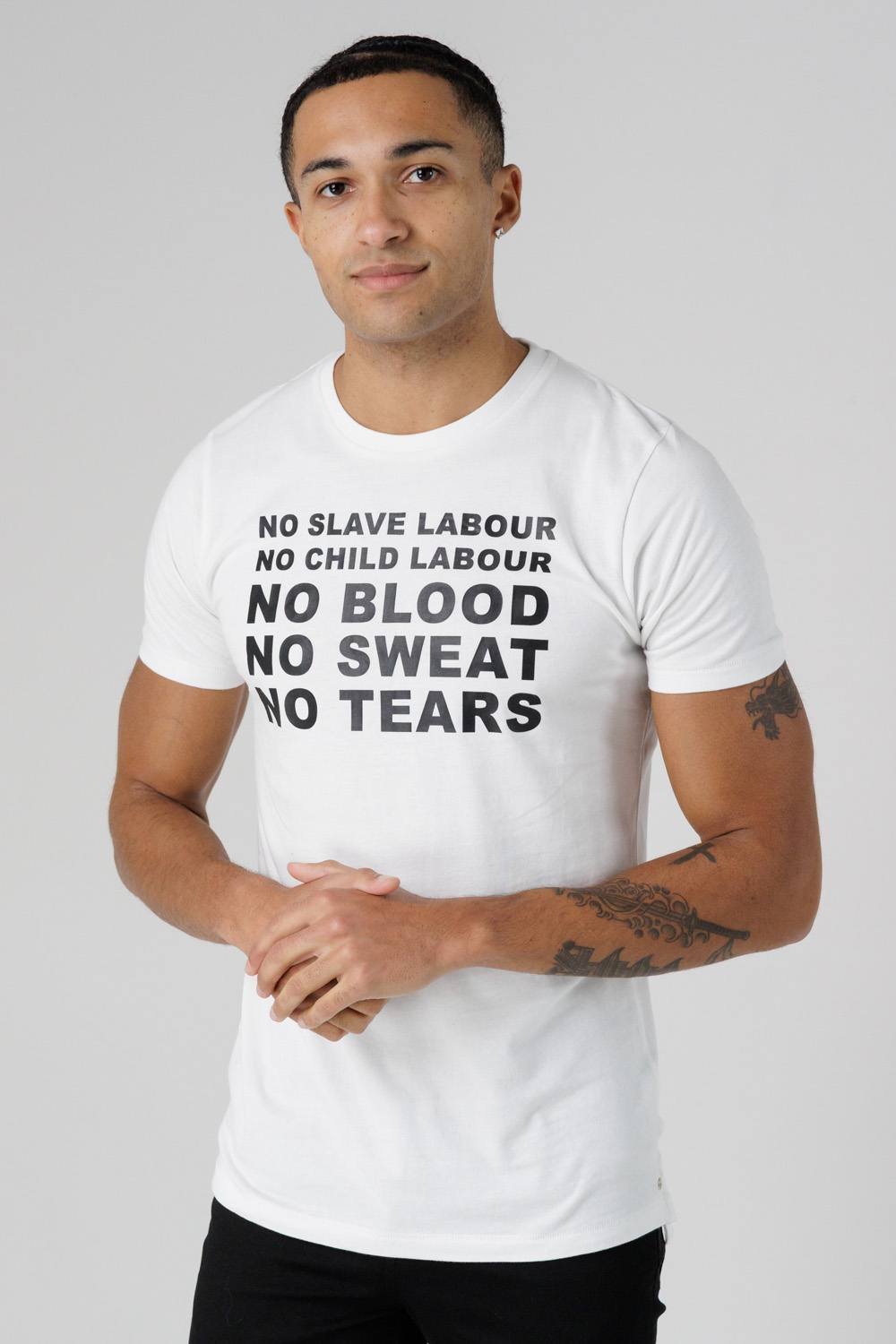 Monkee Genes Monkee Genes Men's Crew Neck Short Sleeve Graphic Print T-Shirt in White - 3