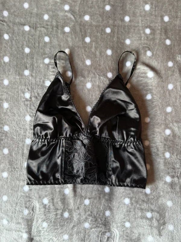 Bershka Black Bershka Crop Top