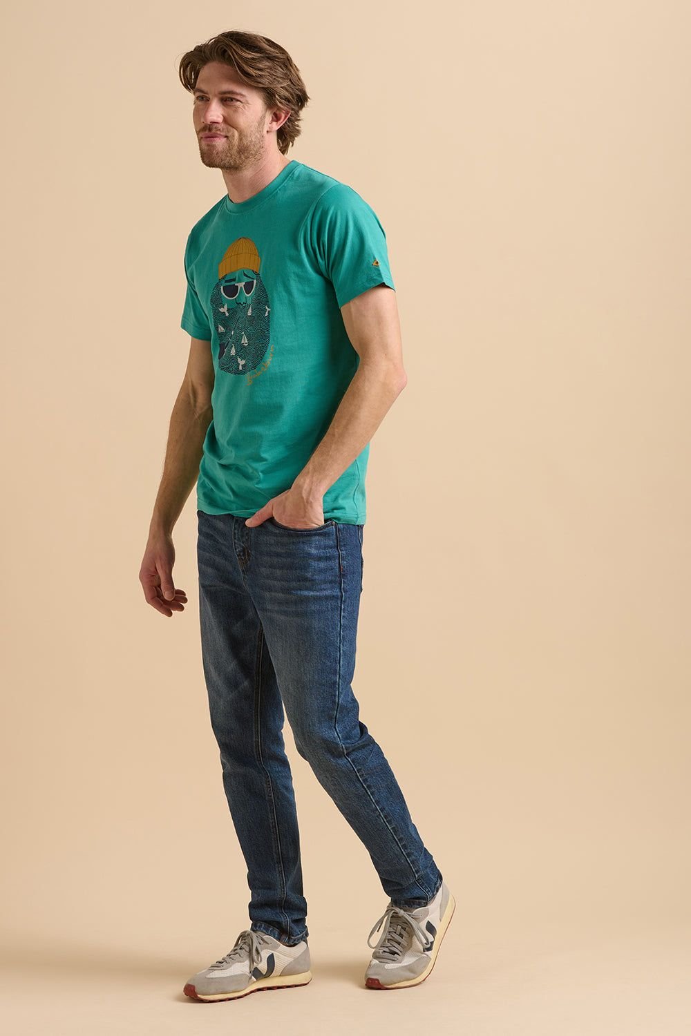 Brakeburn Brakeburn Men's Fisherman T-Shirt in Green - 4