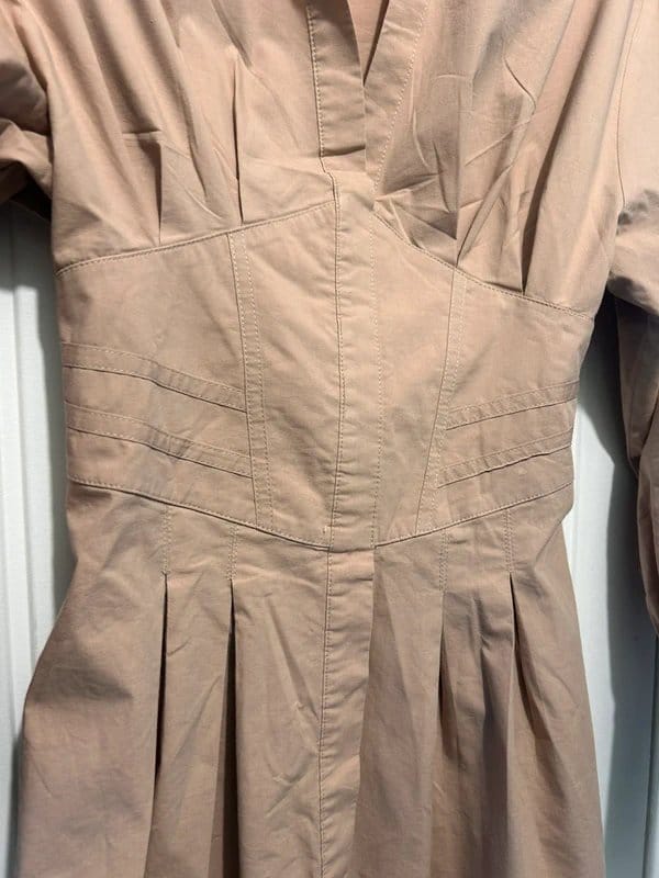 Bershka Beige Corset Detail Shirt Dress - Size Medium