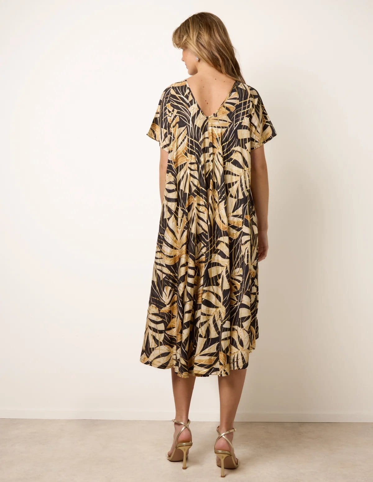 Blue Vanilla Topical Print Kimono Style Oversized Dress - 4