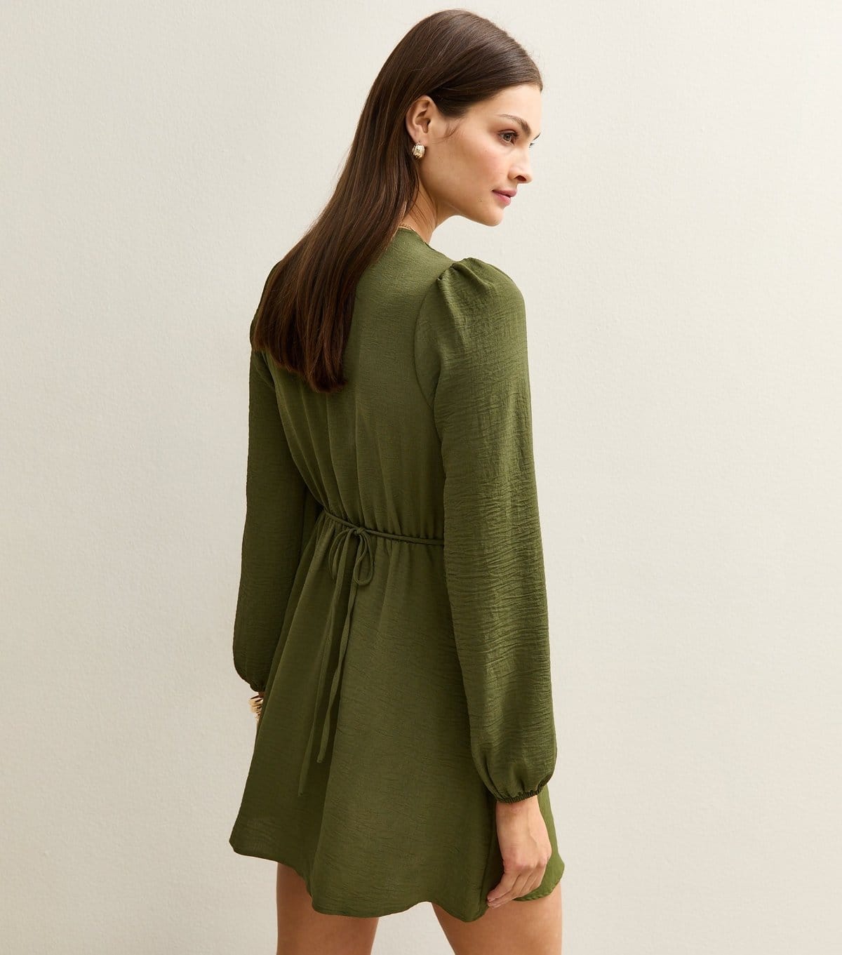 New Look Women's Tall Light Khaki Keyhole Long Sleeve Mini Dress New Look - 4