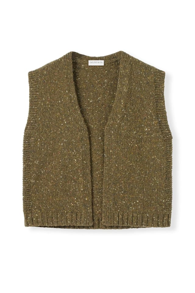 Celtic & Co Celtic & Co Women's Donegal Boxy Fit Vest in Dark Olive - 2