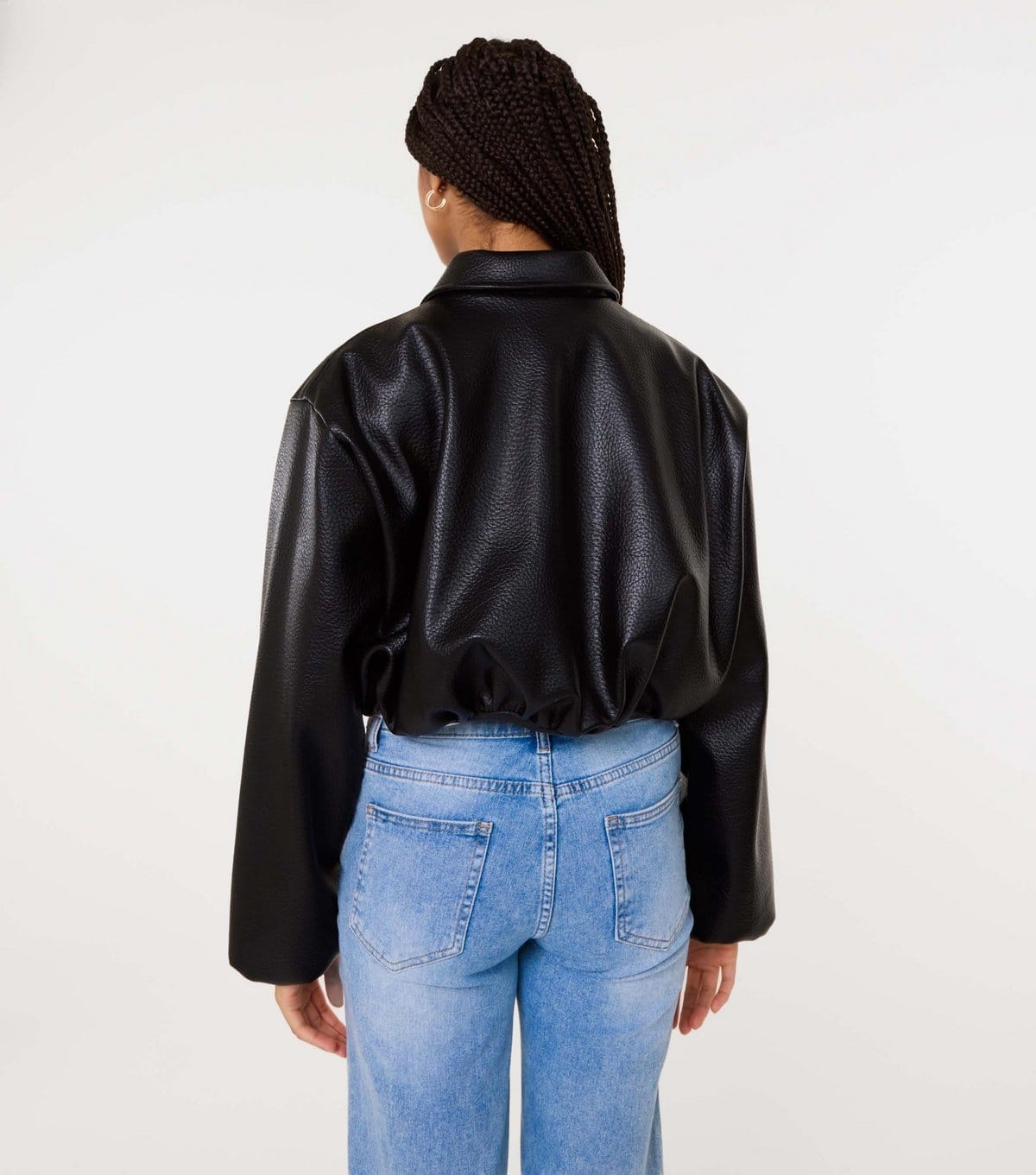Pink Vanilla Women's Black Faux Leather Puffball Jacket Pink Vanilla New Look - 4