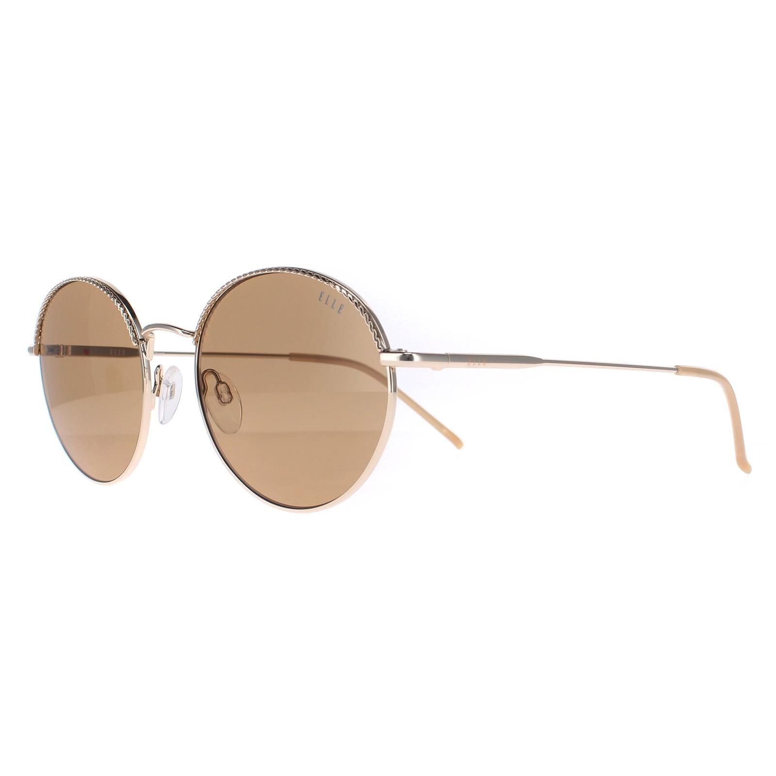 Elle ELLE Women's Round Gold Brown 14908 - 2