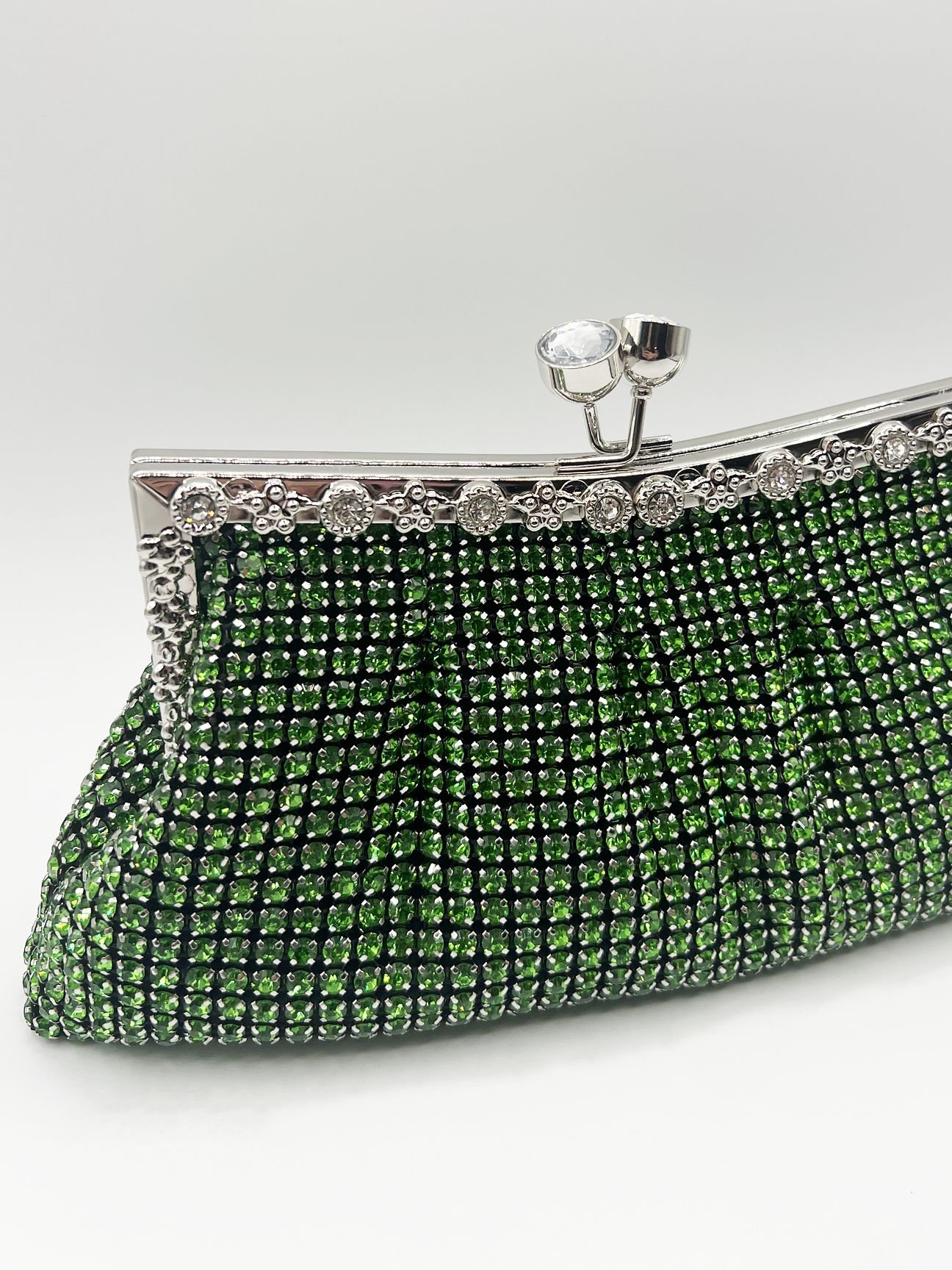 SVNX SVNX Women's Green Crystal Clutch Bag - 2