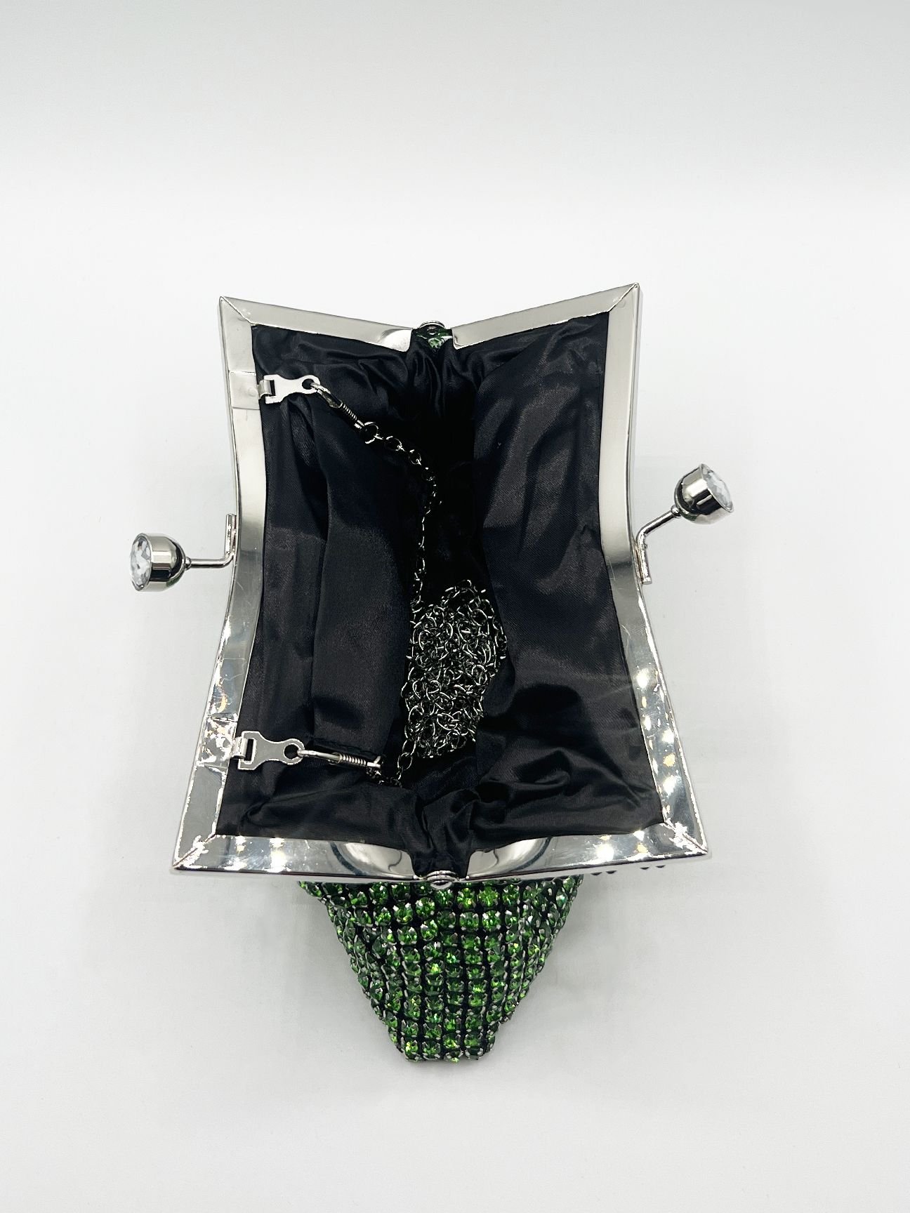 SVNX SVNX Women's Green Crystal Clutch Bag - 4