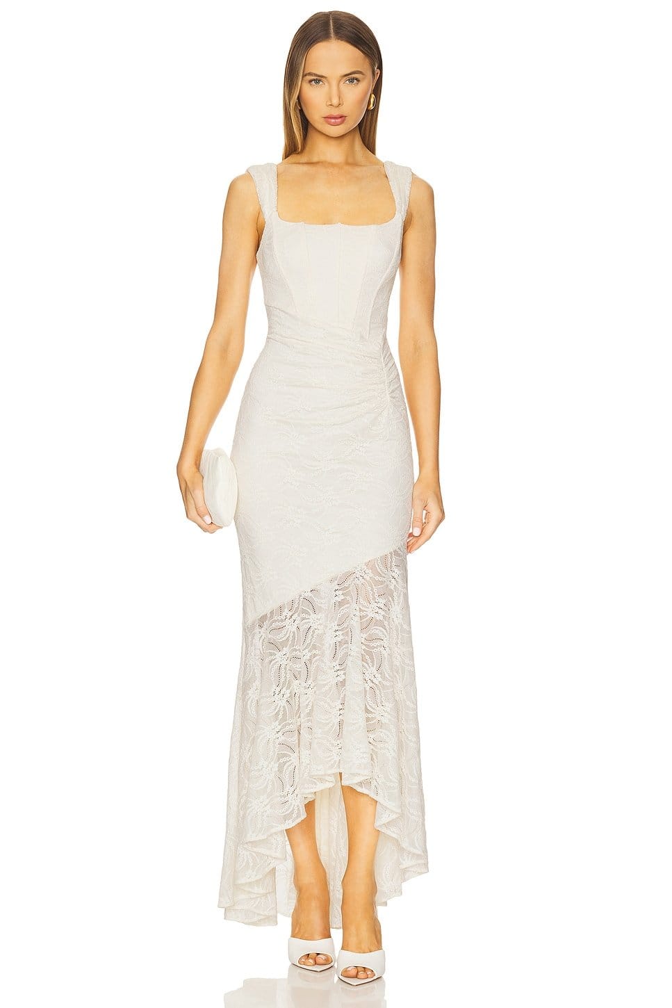 Revolve Ivory Lace Corset Dress