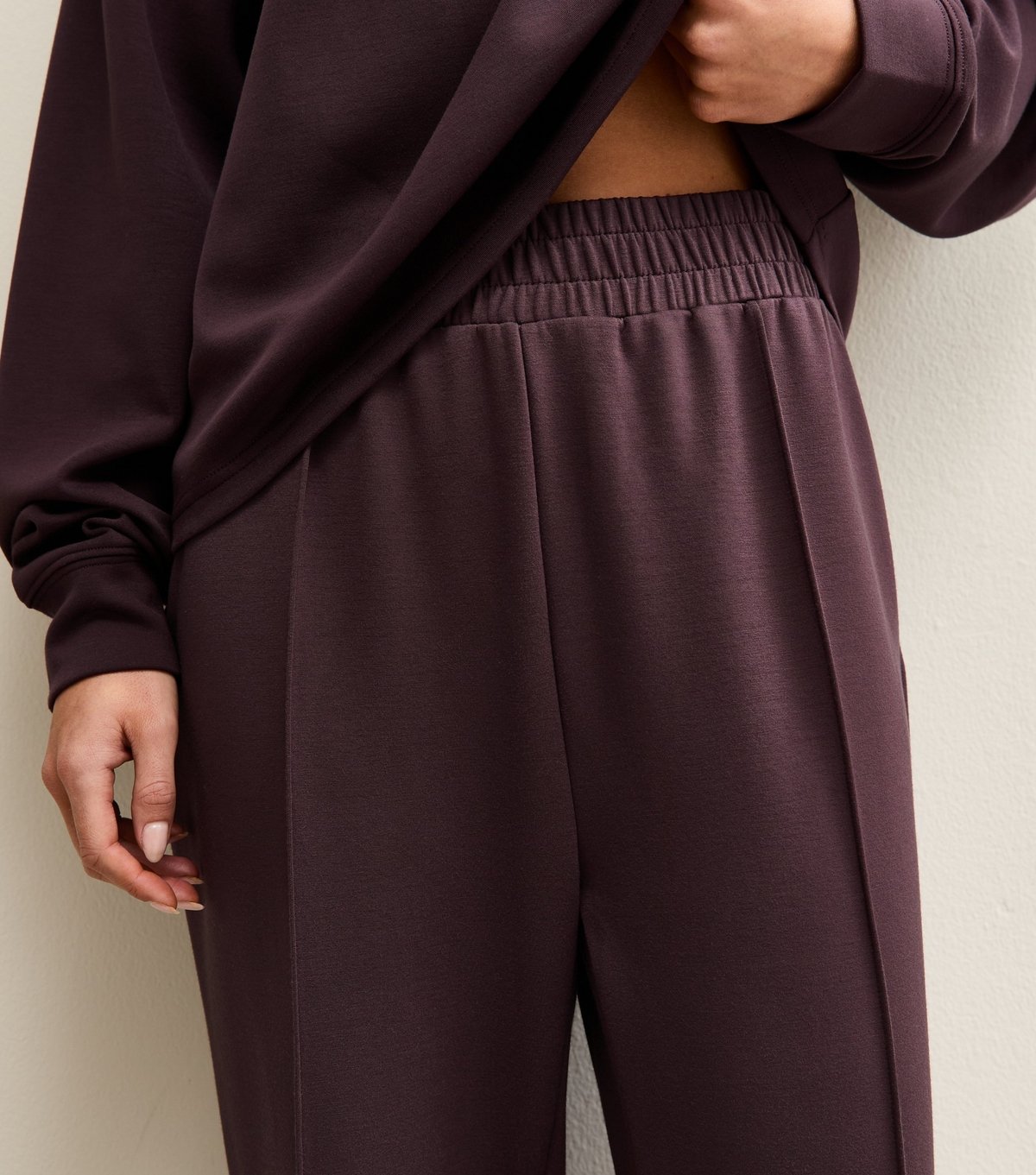 New Look Women's Petite Premium Dark Purple  Wide Leg Joggers New Look - 2