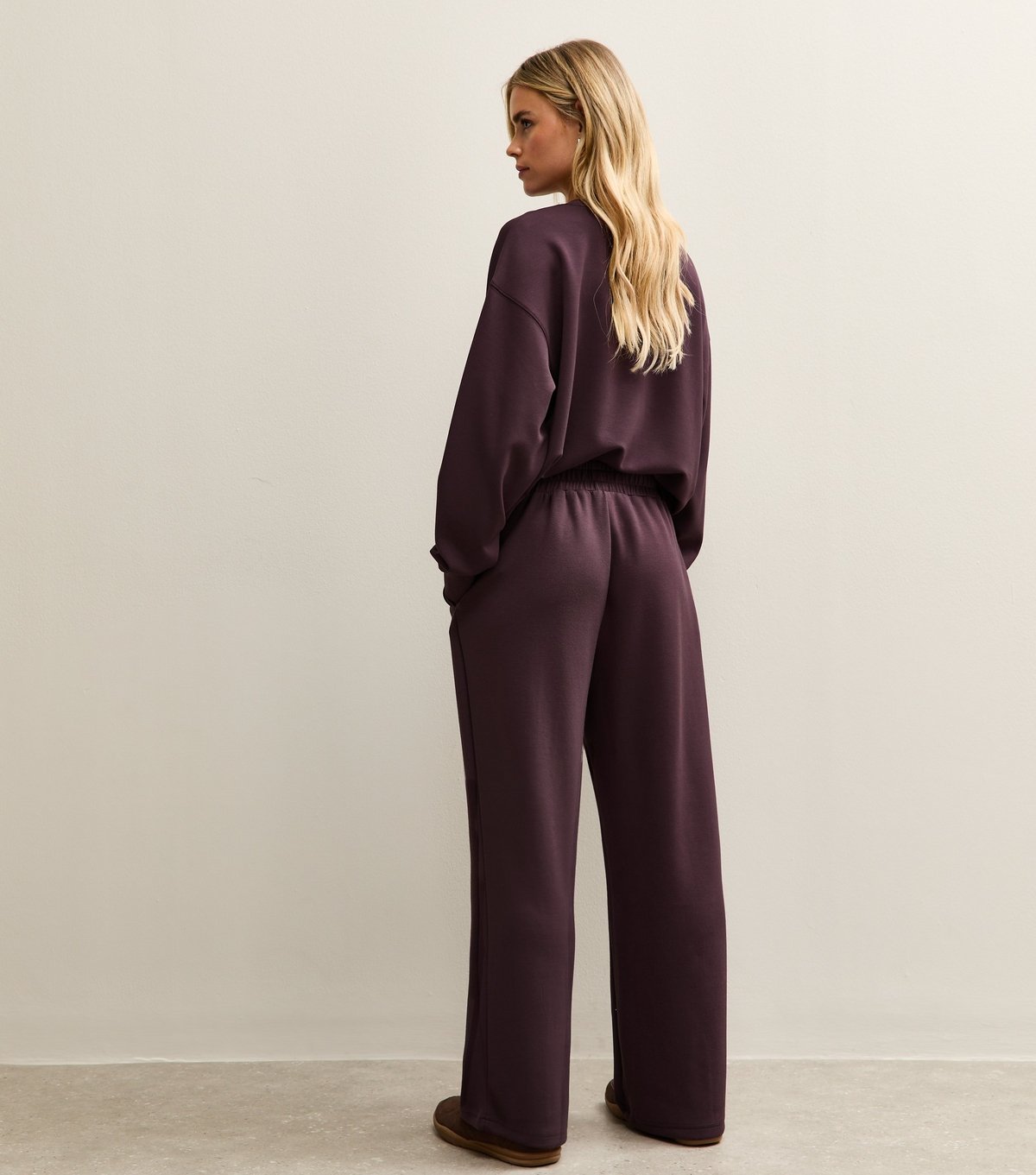 New Look Women's Petite Premium Dark Purple  Wide Leg Joggers New Look - 4