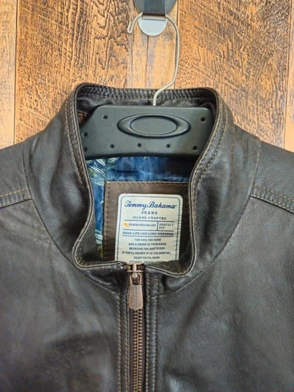 Tommy Bahama Tommy Bahama Jeans “Sunset Rider” Leather Jacket – Brown – Size XL