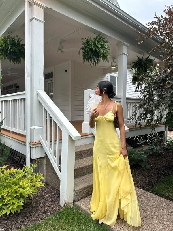 ASOS Design Yellow Gown