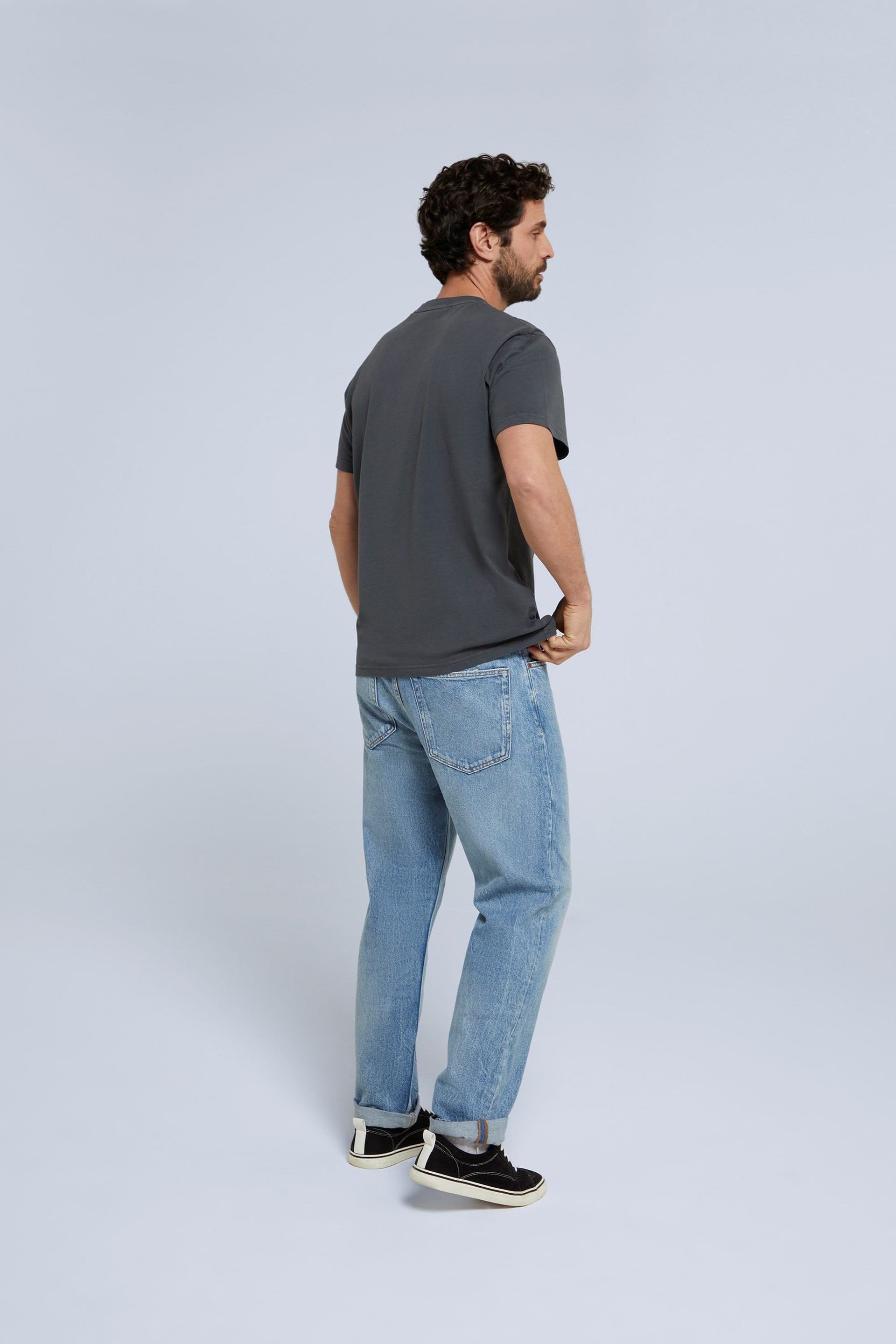 Animal Animal Men's 'Jacob' Short Sleeve Relaxed Fit Lightweight Casual Cotton T-Shirt in Charcoal - 4