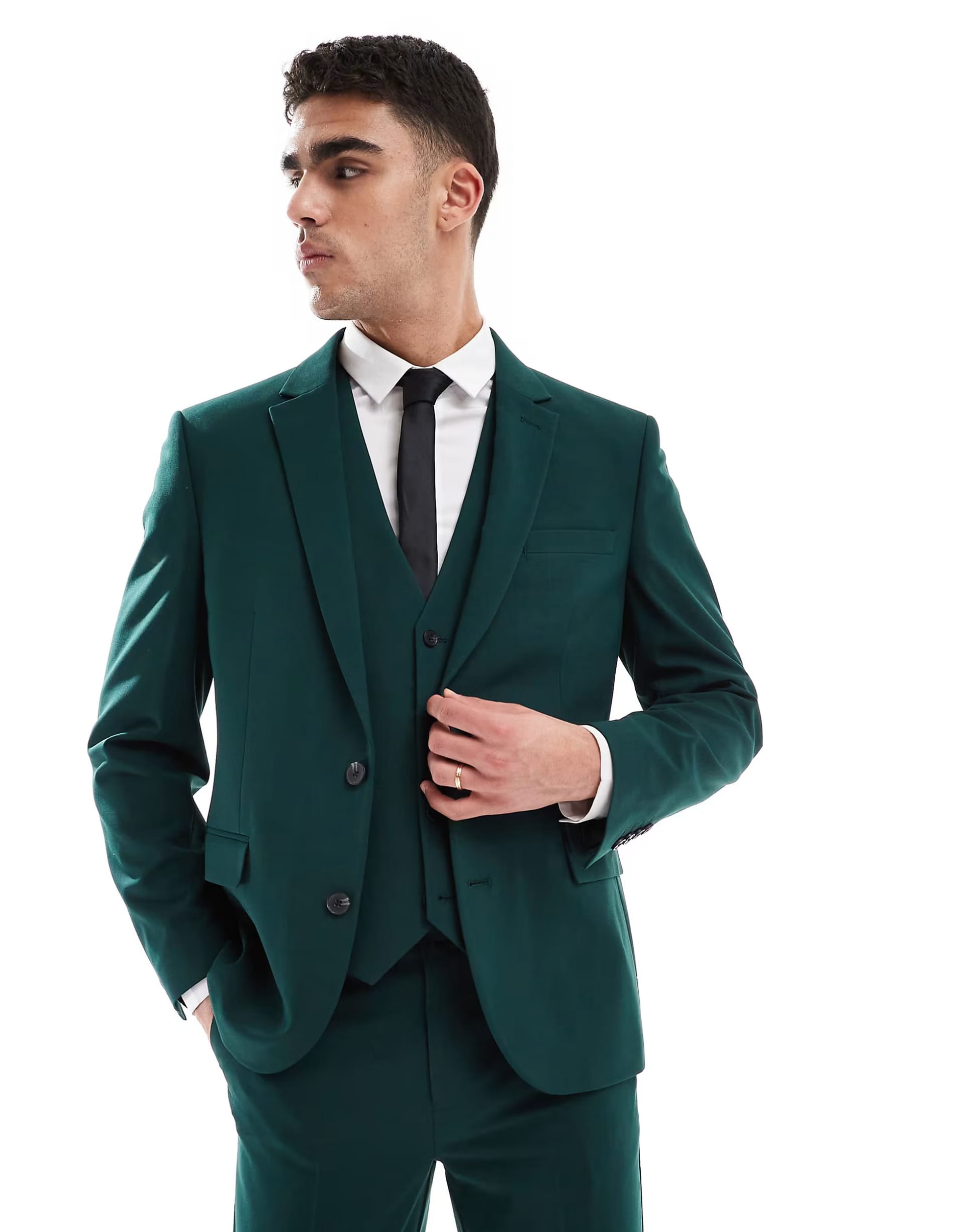 ASOS DESIGN Dark Green Slim Suit Jacket
