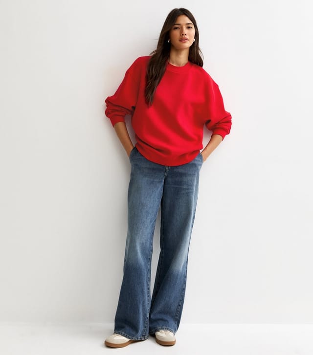 New Look Women's Bright Red Crew Neck Sweatshirt New Look - 3