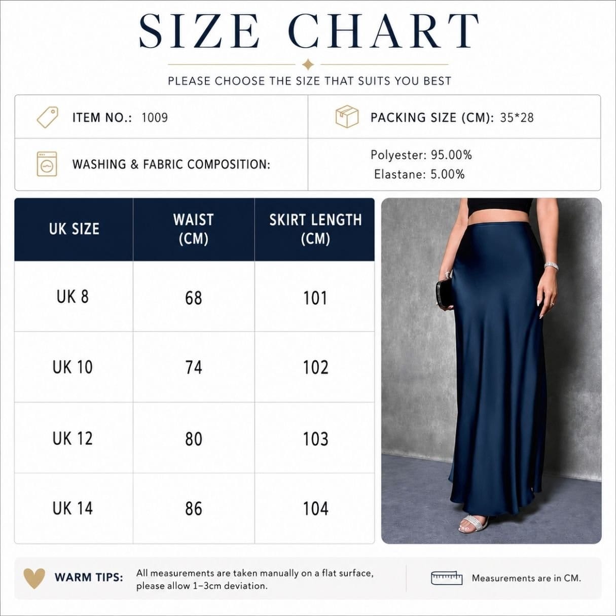 Lovii Lovii Women's High Waist Satin Maxi Skirt-Elegant Flowy Long Skirt Navy - 4