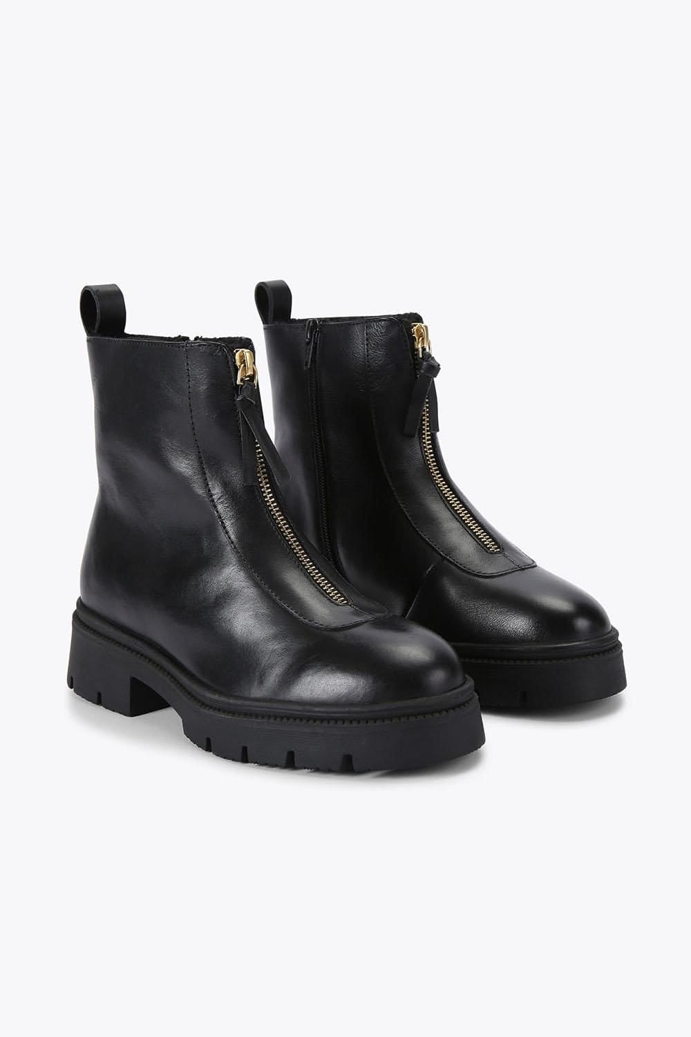 Carvela Carvela Women's 'Malfa Zip Ankle' Leather Boots in Black - 4