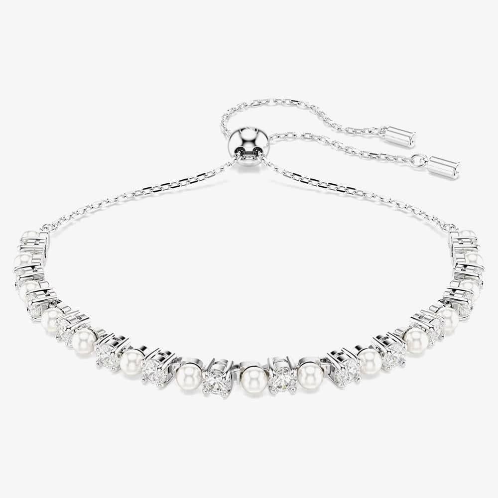 Swarovski Swarovski Women's Matrix Rhodium Plated Crystal Pearl Bracelet 5689633 in Silver