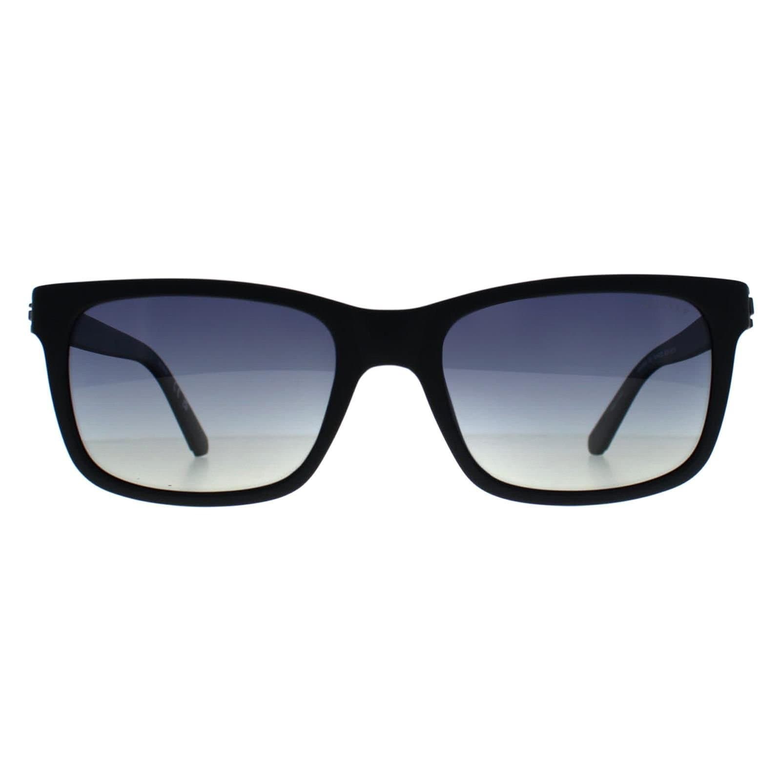 Guess Guess Men's Rectangle Matte Black Smoke Gradient Polarized GU00066