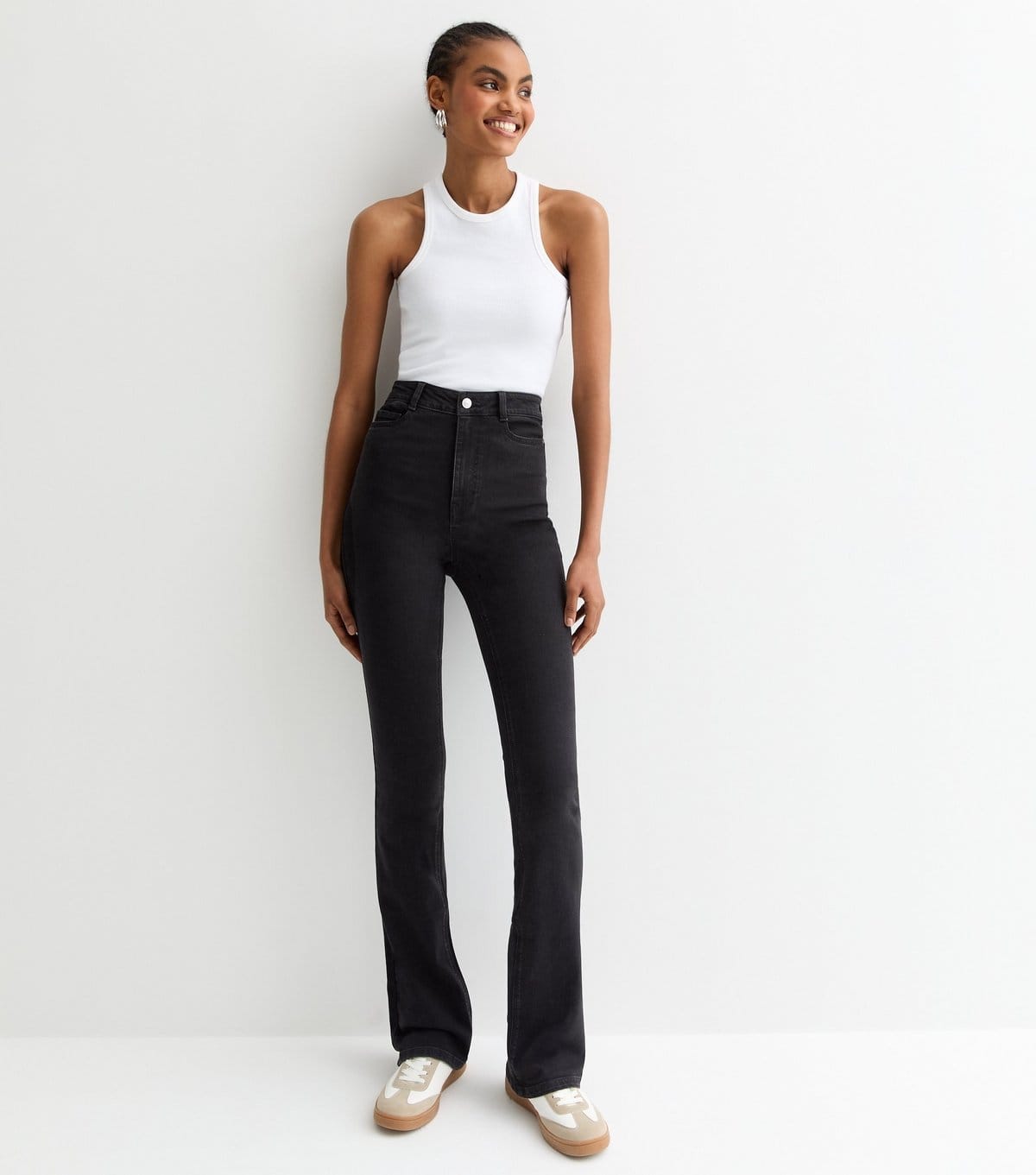 New Look Washed Black Tall Bootcut Jeans