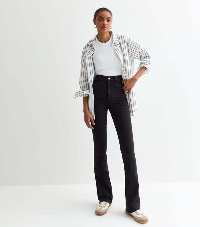 New Look Women's Tall Washed Black Waist Enhance Quinn Bootcut Jeans New Look - 3