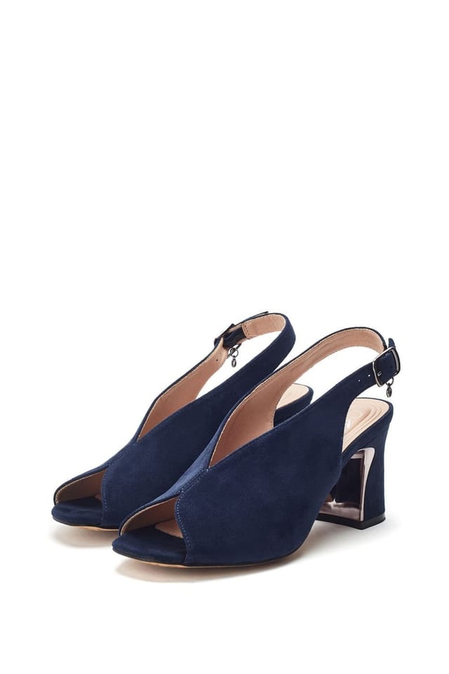 Moda In Pelle Moda In Pelle Women's 'Love' Alcantara Heeled Sandals in Navy - 2
