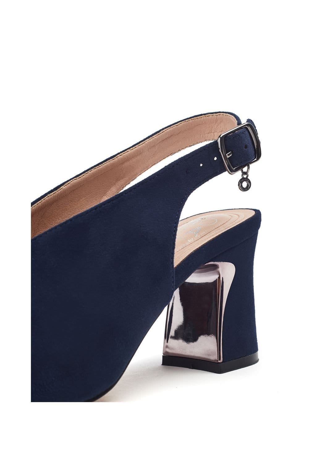 Moda In Pelle Moda In Pelle Women's 'Love' Alcantara Heeled Sandals in Navy - 4
