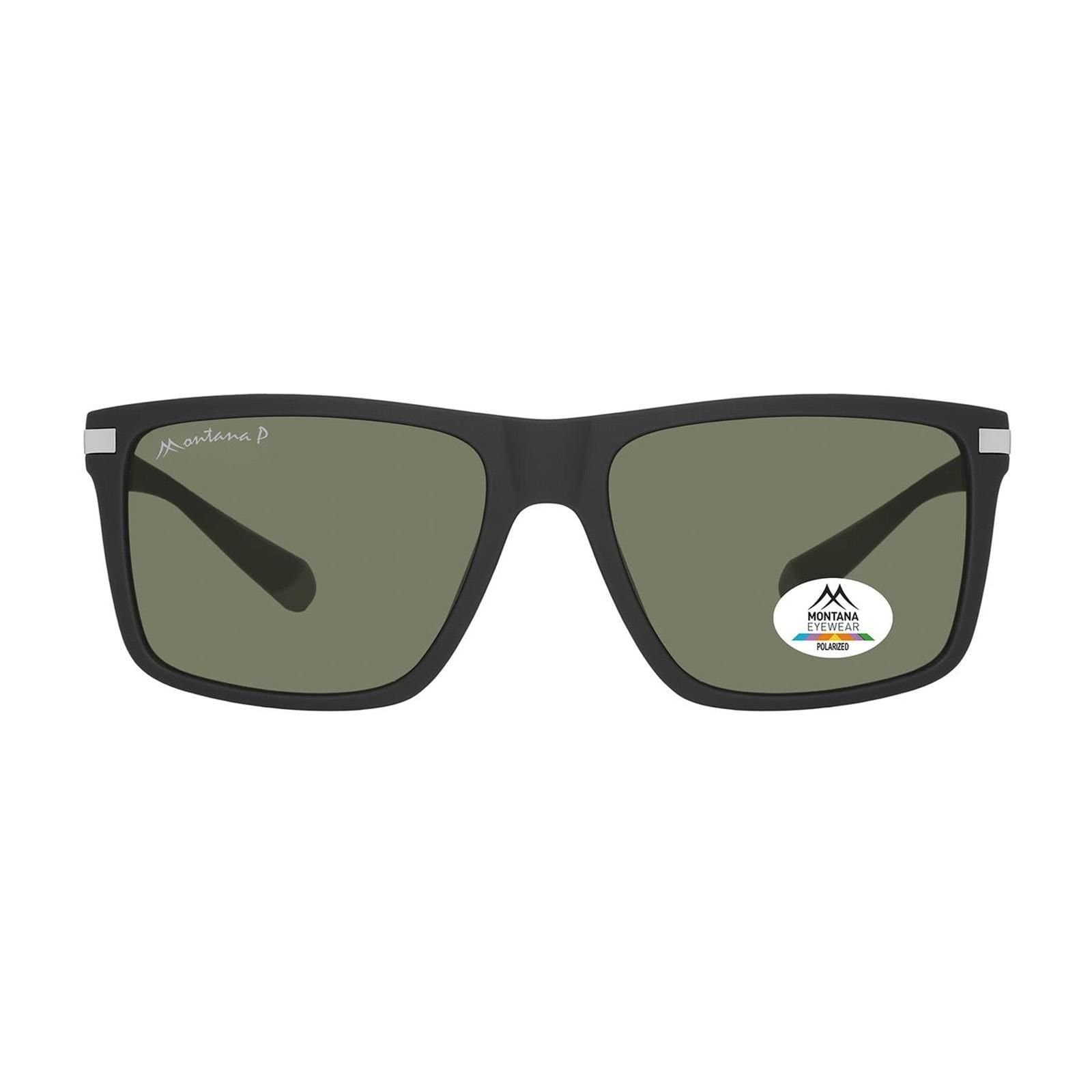 montana montana Men's Rectangle Black Green Polarized MP197