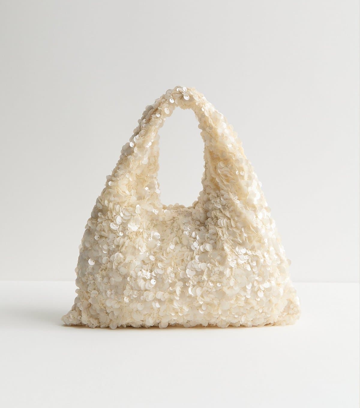 New Look Cream Sequinned Grab Bag New Look
