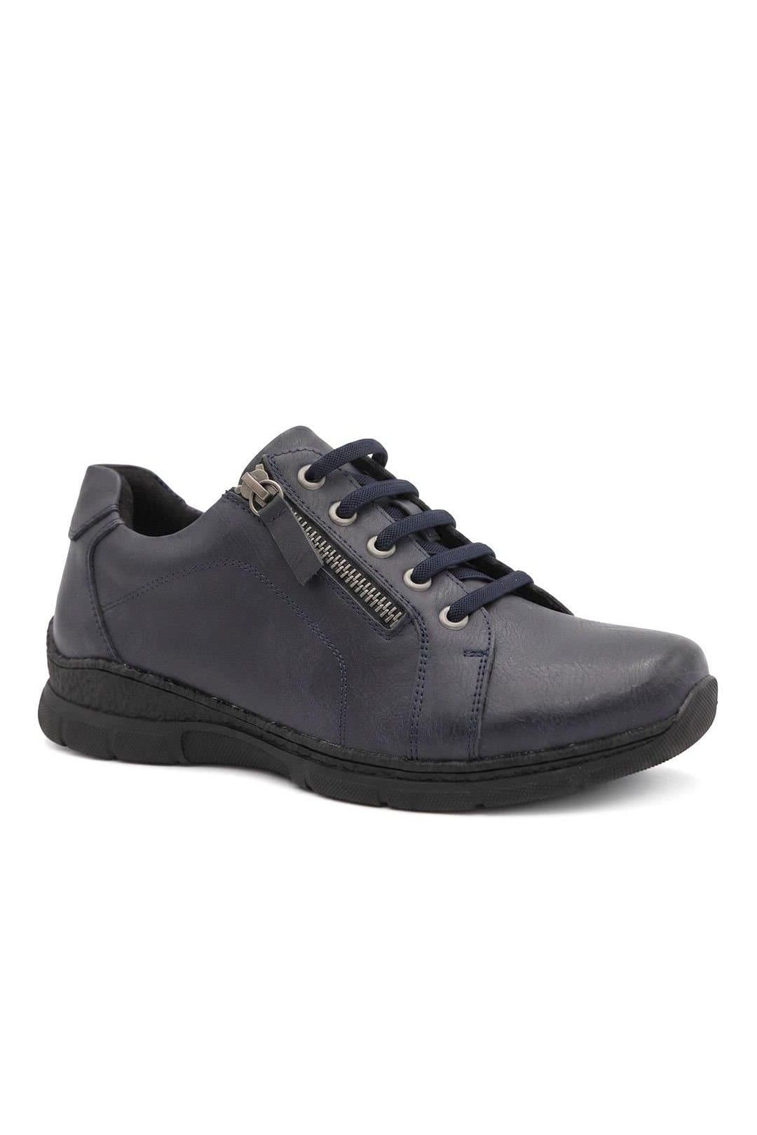 Easyfit Easyfit Women's Extra Wide Zip & Lace Trainers in Navy