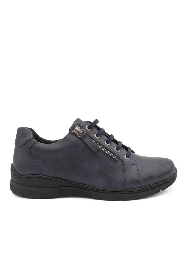 Easyfit Easyfit Women's Extra Wide Zip & Lace Trainers in Navy - 2