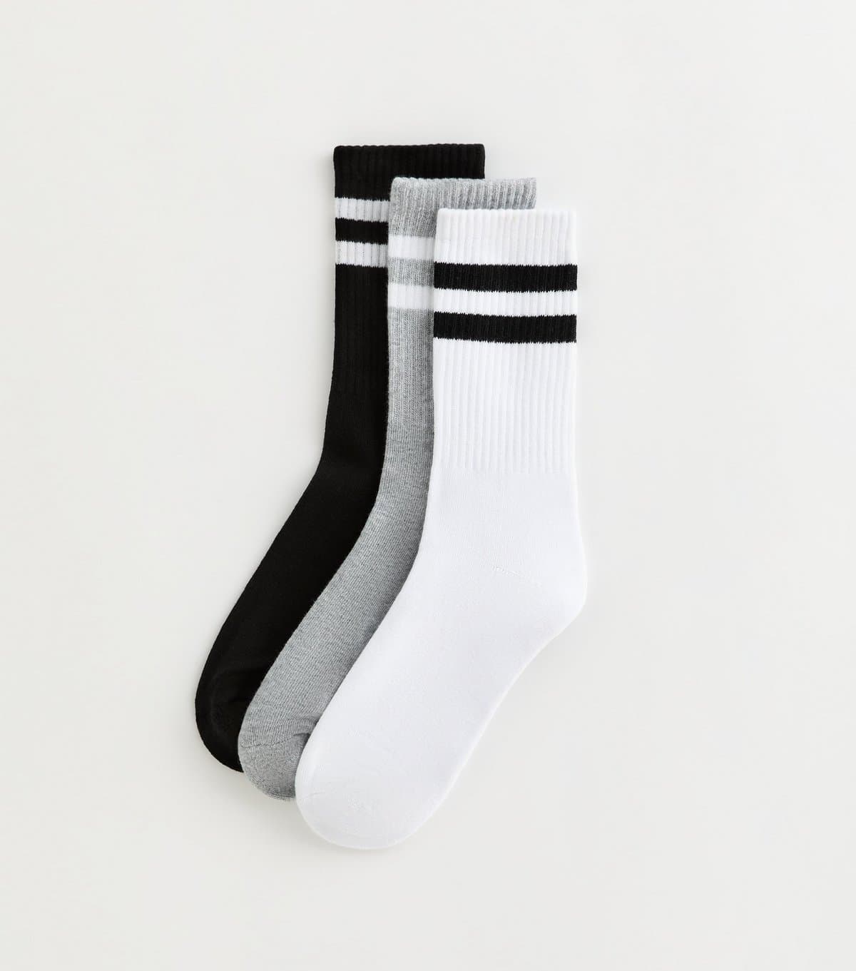 New Look Men's Pack of 3 Black Stripe Socks New Look