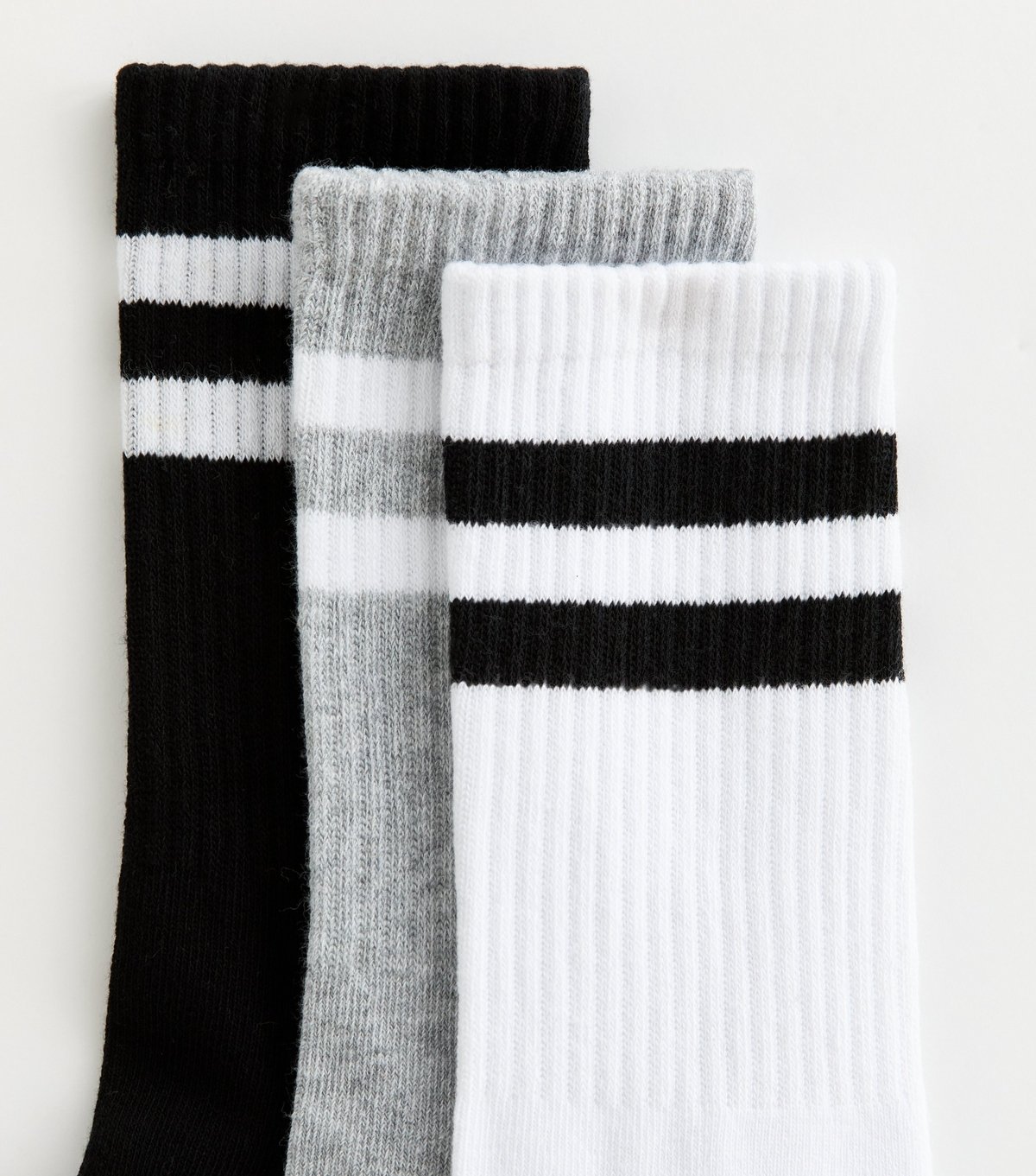 New Look Men's Pack of 3 Black Stripe Socks New Look - 2