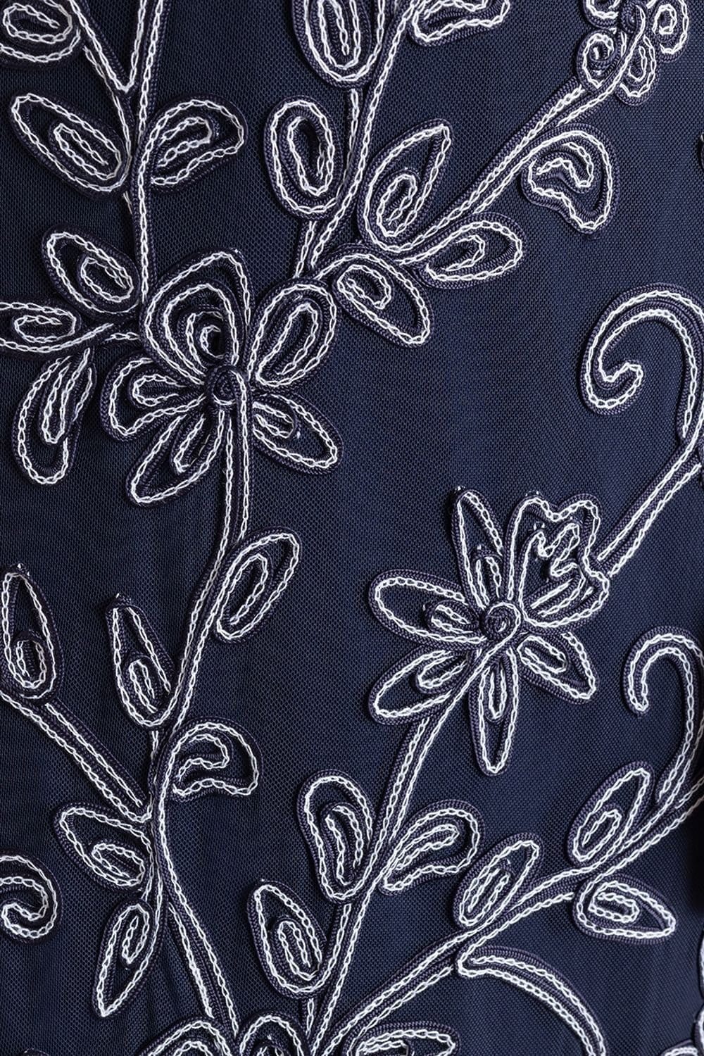 Klass. Klass. Women's Mesh Cornelli Embroidered Dress in Midnight - 4
