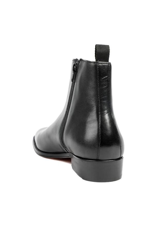 Jones Bootmaker Jones Bootmaker Men's Flaxen Leather Ankle Boots in Black - 3