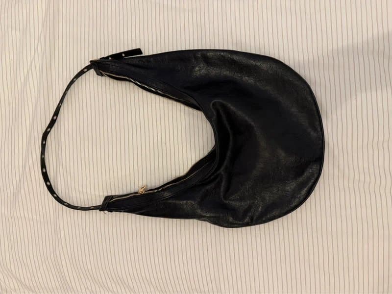 Bershka Black patent leather shoulder bag