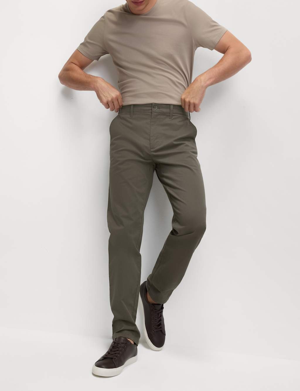 Marks & Spencer M&S Regular Fit Stretch Chinos Mole - 2