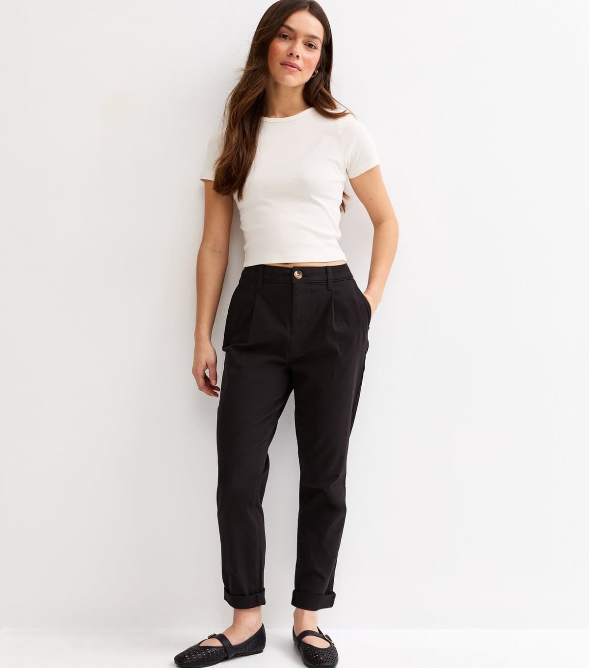 New Look Women's Petite Black Chino Trousers New Look
