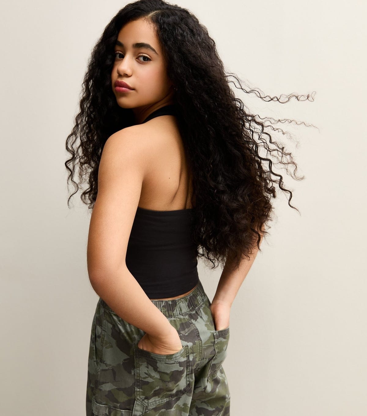 New Look Girls' Black Jersey Halter Top New Look - 4