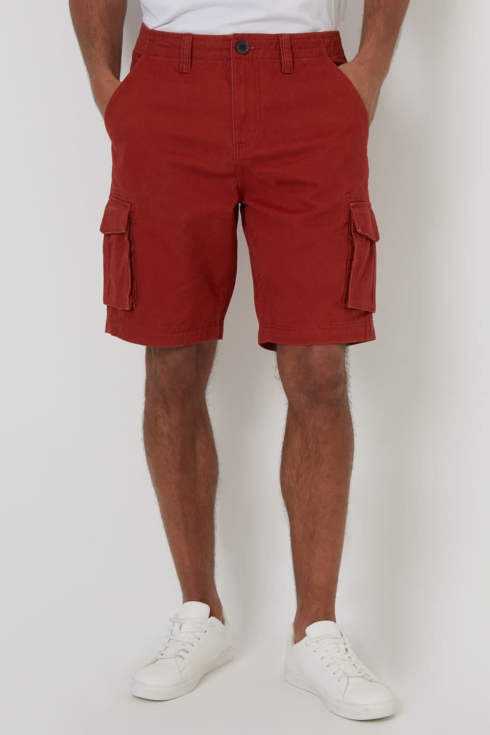 Threadbare Threadbare Men's Cotton 'Bute' Cargo Shorts in Terracotta