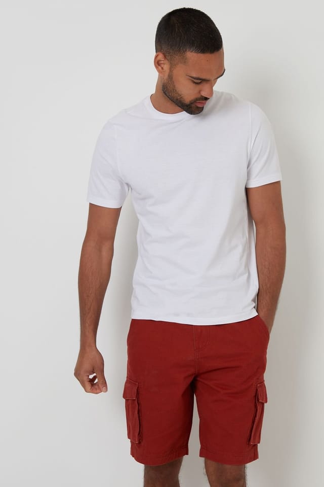 Threadbare Threadbare Men's Cotton 'Bute' Cargo Shorts in Terracotta - 3