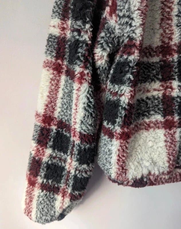 Bershka Women's Bershka checked pattern fleece jacket size L
