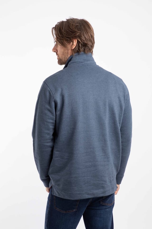 Weird Fish Weird Fish Men's Brampton 1/4 Zip Sweatshirt in Navy - 3