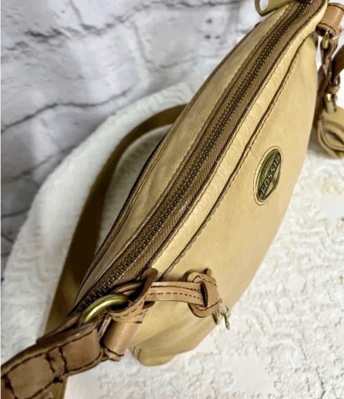 Fossil Fossil “Explorer” Soft Leather Crossbody Bag, light mustard