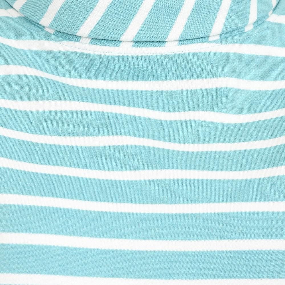 Lazy Jacks Lazy Jacks Women's Striped Roll Neck Sweatshirt in Aqua - 3