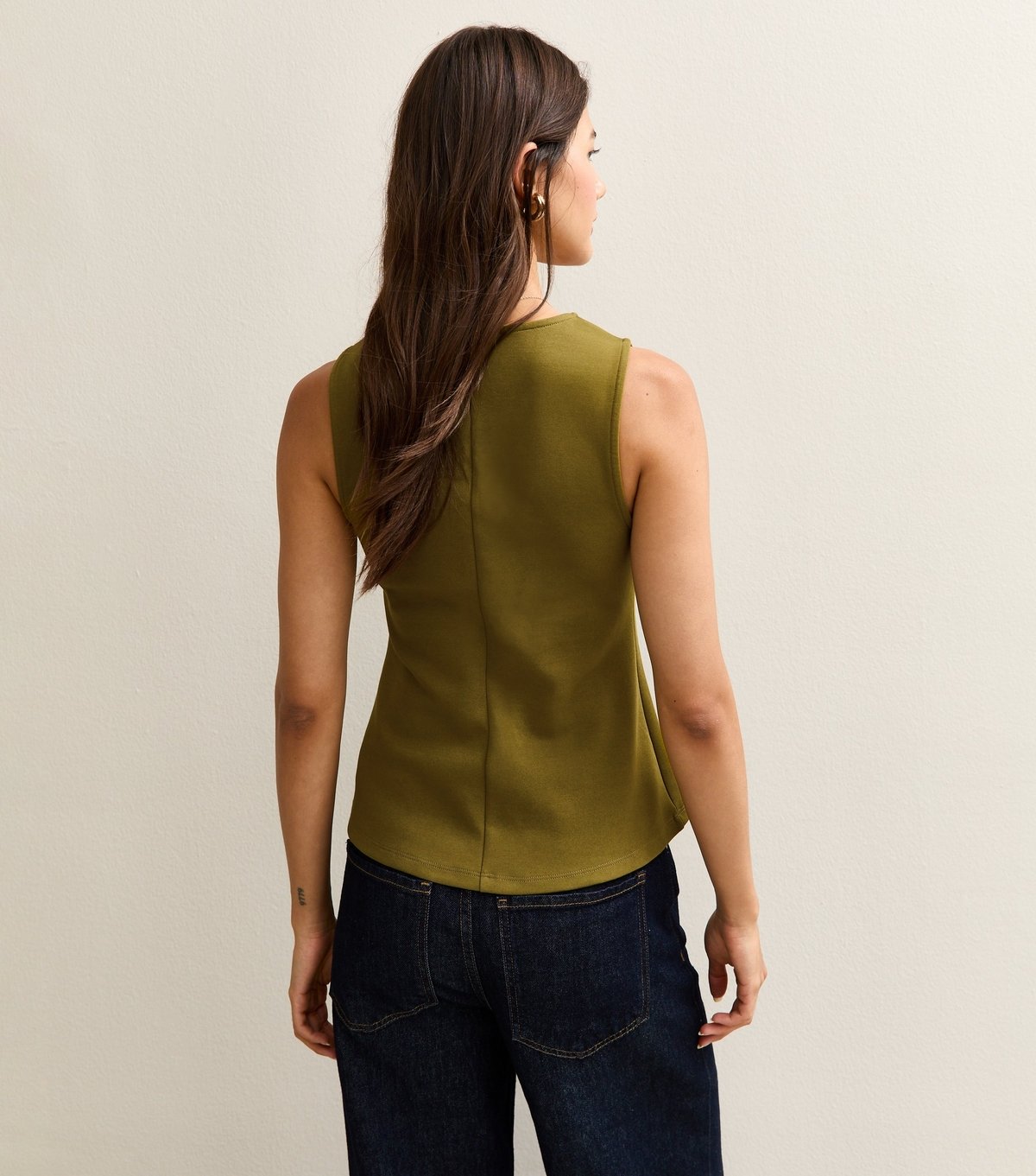 New Look Women's Green Square Neck Button Through Sleeveless Top New Look - 4